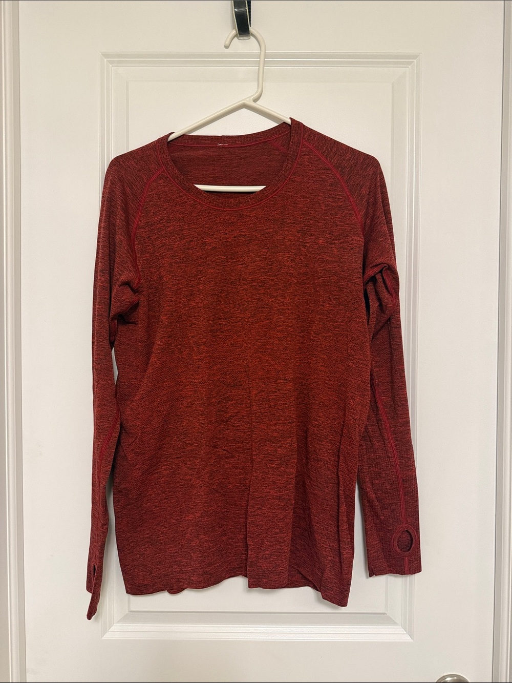 lululemon athletica Long Sleeve Tee in Deep Red Heather